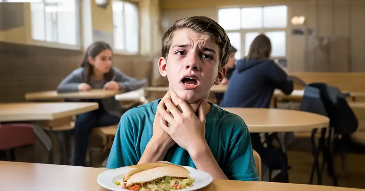 asfixia en la cafeteria